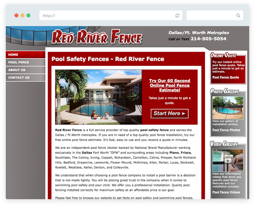 Red River Fence business website design