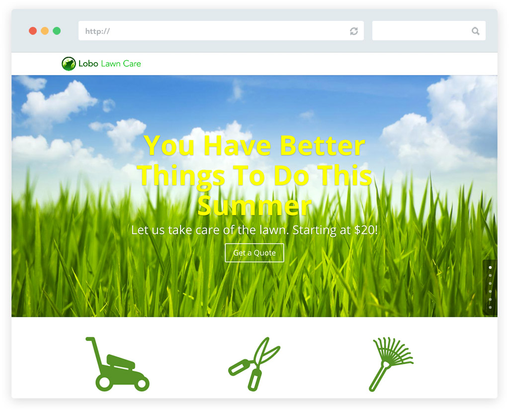 Lobo lawn care website design